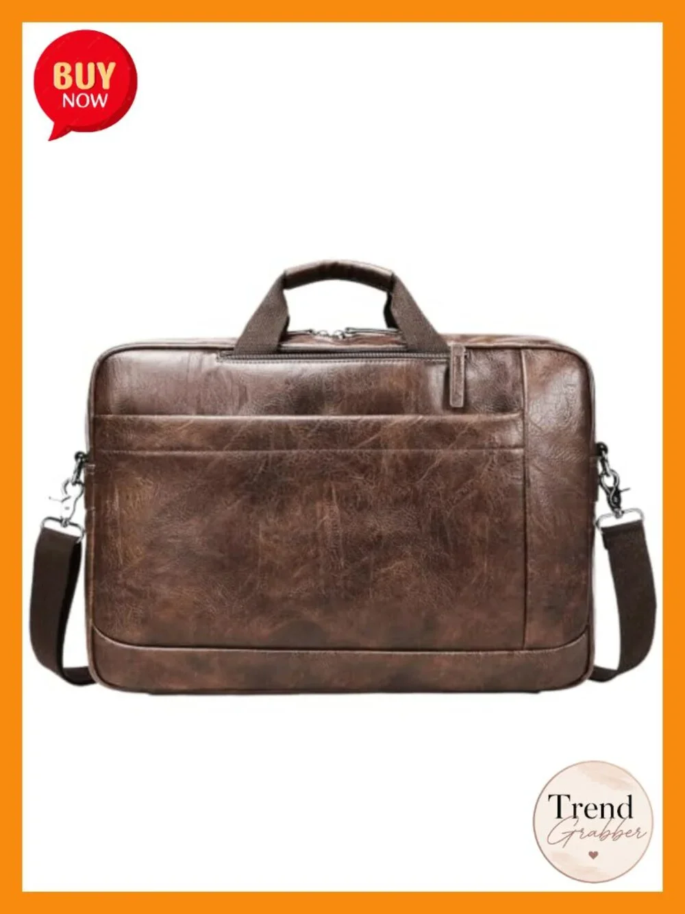 Faux Leather Convertible Laptop Messenger Bag 3-in-1 Backpack Briefcase Work